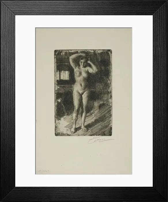 Framed Print : Anna Doing Her Hair, 1906. Creator: Anders Leonard Zorn Framed Print : Anna Doing Her Hair, 1906. Creator: Anders Leonard Zorn