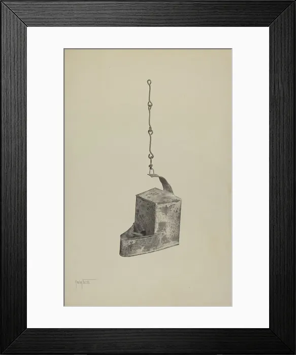 Framed Print : Betty Lamp, c. 1940. Creator: Amelia Tuccio Framed Print : Betty Lamp, c. 1940. Creator: Amelia Tuccio