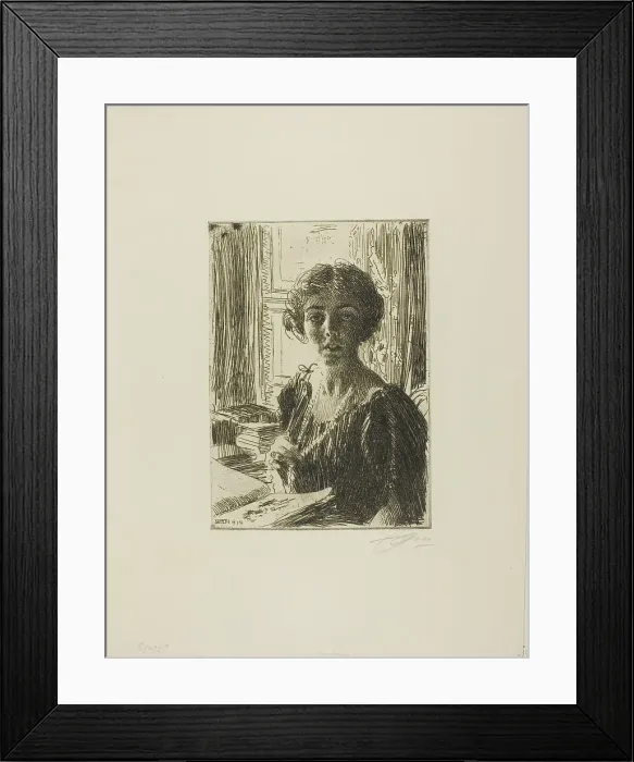 Framed Print : The Crown-Princess Margaret of Sweden, 1914. Creator: Anders Leonard Zorn