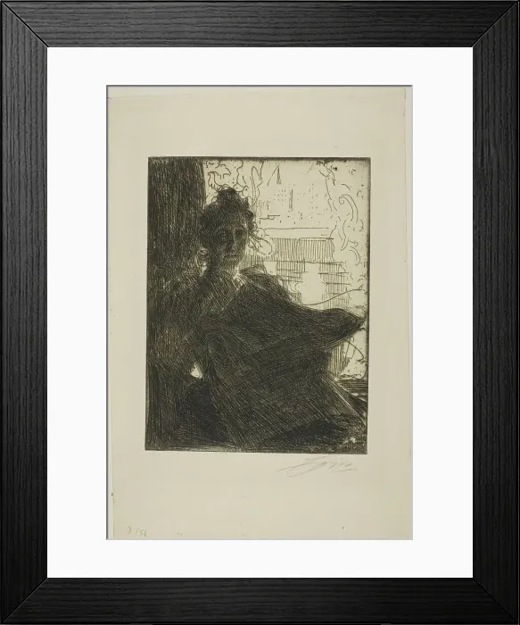Framed Print : Mrs. Emma Zorn, 1900. Creator: Anders Leonard Zorn Framed Print : Mrs. Emma Zorn, 1900. Creator: Anders Leonard Zorn