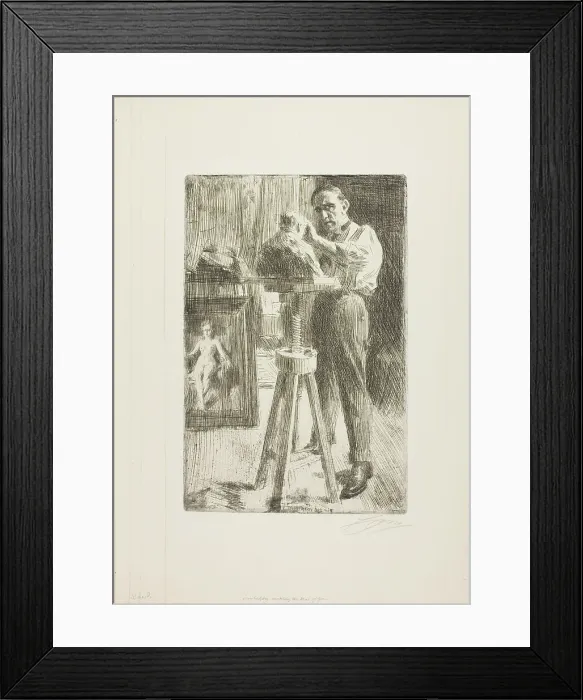 Framed Print : Prince Paul Troubetzkoy I (Whole length), 1908. Creator: Anders Leonard Zorn Framed Print : Prince Paul Troubetzkoy I (Whole length), 1908. Creator: Anders Leonard Zorn