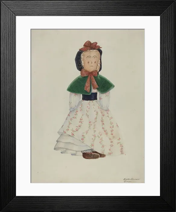Framed Print : Doll: Maggie Bentley, c. 1937. Creator: Edith Towner. Doll: Maggie Bentley, c. 1937. Creator: Edith Towner Framed Print : Doll: Maggie Bentley, c. 1937. Creator: Edith Towner. Doll: Maggie Bentley, c. 1937. Creator: Edith Towner