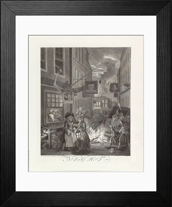 Framed Print : Night, From the Series The Four Times of the Day, 1738. Creator: Hogarth, William (1697-1764). Night, From the Series The Four Times of the Day, 1738. Creator: Hogarth, William (1697-1764) Framed Print : Night, From the Series The Four Times of the Day, 1738. Creator: Hogarth, William (1697-1764). Night, From the Series The Four Times of the Day, 1738. Creator: Hogarth, William (1697-1764)