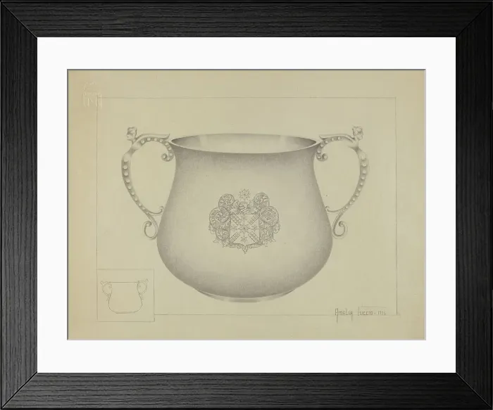 Framed Print : Silver Caudle Cup, 1936. Creator: Amelia Tuccio Framed Print : Silver Caudle Cup, 1936. Creator: Amelia Tuccio