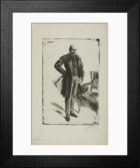 Framed Print : Colonel Lamont I (Whole length), 1900. Creator: Anders Leonard Zorn