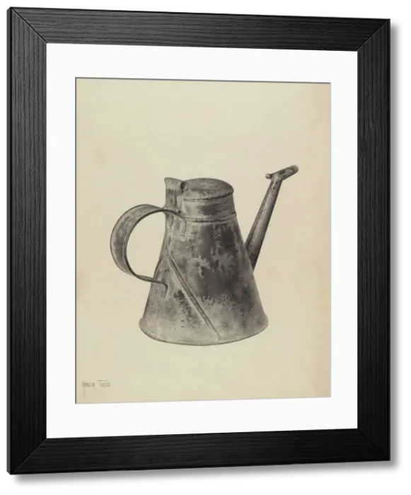 Framed Print : Sperm Oil Can, c. 1937. Creator: Amelia Tuccio Framed Print : Sperm Oil Can, c. 1937. Creator: Amelia Tuccio