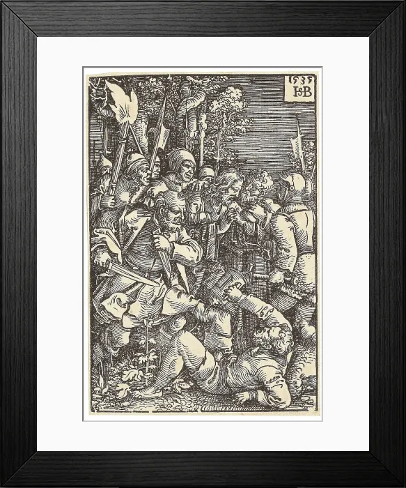 Framed Print : The betrayal of Christ, 1535. Creator: Beham, Hans Sebald (1500-1550) Framed Print : The betrayal of Christ, 1535. Creator: Beham, Hans Sebald (1500-1550)