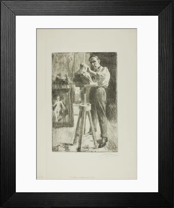 Framed Print : Prince Paul Troubetzkoy I (Whole length), 1908. Creator: Anders Leonard Zorn Framed Print : Prince Paul Troubetzkoy I (Whole length), 1908. Creator: Anders Leonard Zorn