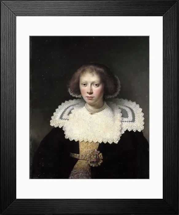 Framed Print : Portrait of a Young Woman, 1635. Creator: Santvoort, Dirck Dircksz van (1610-1680) Framed Print : Portrait of a Young Woman, 1635. Creator: Santvoort, Dirck Dircksz van (1610-1680)