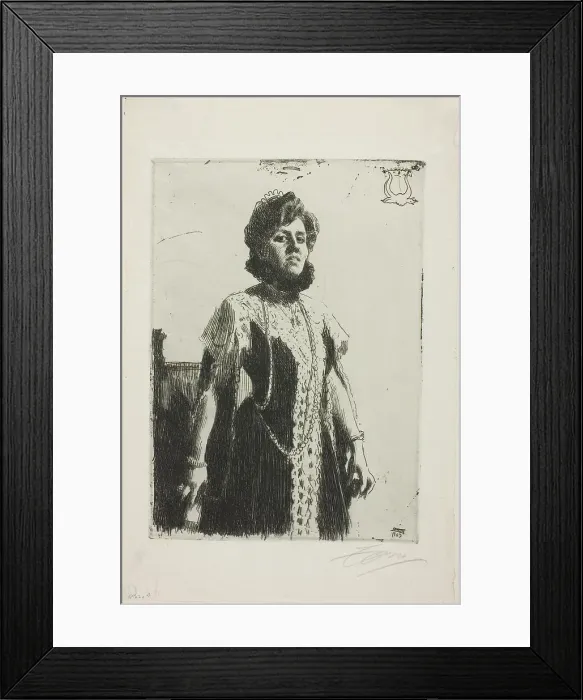 Framed Print : Oxenstierna (Mrs. Aurore Klintberg, née Oxenstierna, Whole length), 1909. Creator: Anders Leonard Zorn Framed Print : Oxenstierna (Mrs. Aurore Klintberg, née Oxenstierna, Whole length), 1909. Creator: Anders Leonard Zorn