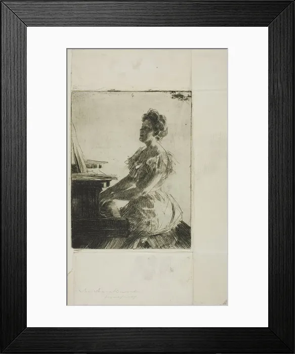 Framed Print : At the Piano, 1900. Creator: Anders Leonard Zorn Framed Print : At the Piano, 1900. Creator: Anders Leonard Zorn