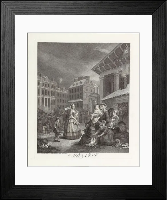 Framed Print : Morning, From the Series The Four Times of the Day, 1738. Creator: Hogarth, William (1697-1764). Morning, From the Series The Four Times of the Day, 1738. Creator: Hogarth, William (1697-1764) Framed Print : Morning, From the Series The Four Times of the Day, 1738. Creator: Hogarth, William (1697-1764). Morning, From the Series The Four Times of the Day, 1738. Creator: Hogarth, William (1697-1764)