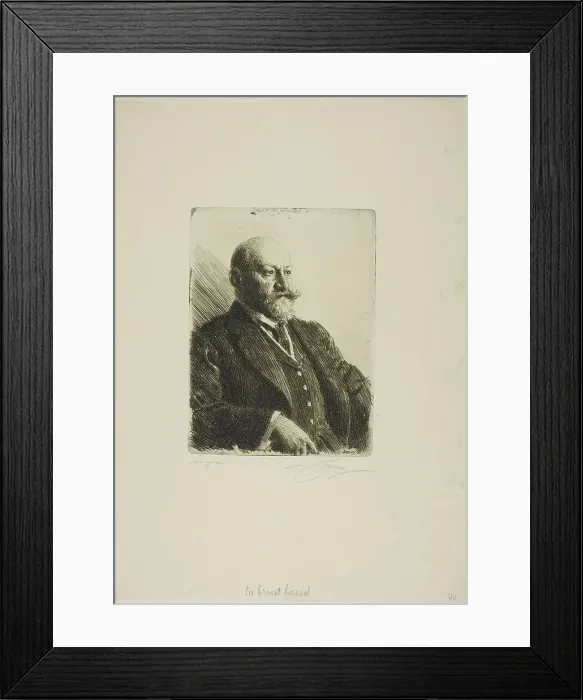 Framed Print : Sir Ernest Cassel, 1909. Creator: Anders Leonard Zorn Framed Print : Sir Ernest Cassel, 1909. Creator: Anders Leonard Zorn