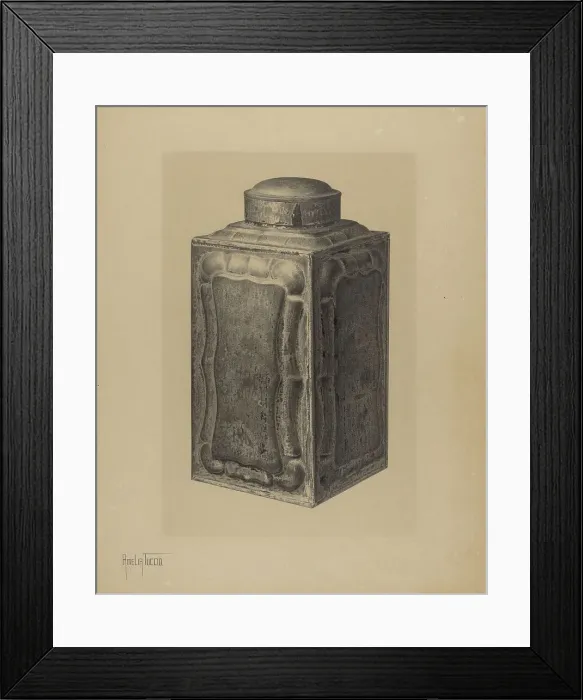Framed Print : Tea Caddy, c. 1941. Creator: Amelia Tuccio Framed Print : Tea Caddy, c. 1941. Creator: Amelia Tuccio