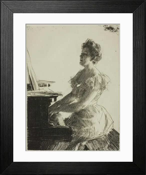 Framed Print : At the Piano, 1900. Creator: Anders Leonard Zorn Framed Print : At the Piano, 1900. Creator: Anders Leonard Zorn