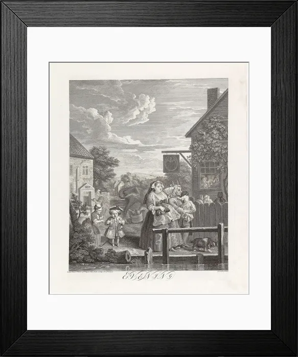 Framed Print : Evening, From the Series The Four Times of the Day, 1738. Creator: Hogarth, William (1697-1764). Evening, From the Series The Four Times of the Day, 1738. Creator: Hogarth, William (1697-1764) Framed Print : Evening, From the Series The Four Times of the Day, 1738. Creator: Hogarth, William (1697-1764). Evening, From the Series The Four Times of the Day, 1738. Creator: Hogarth, William (1697-1764)