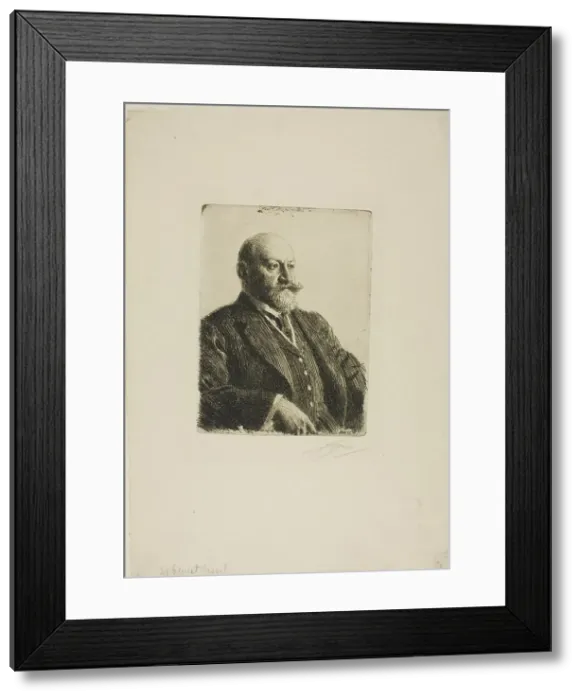 Framed Print : Sir Ernest Cassel, 1909. Creator: Anders Leonard Zorn Framed Print : Sir Ernest Cassel, 1909. Creator: Anders Leonard Zorn