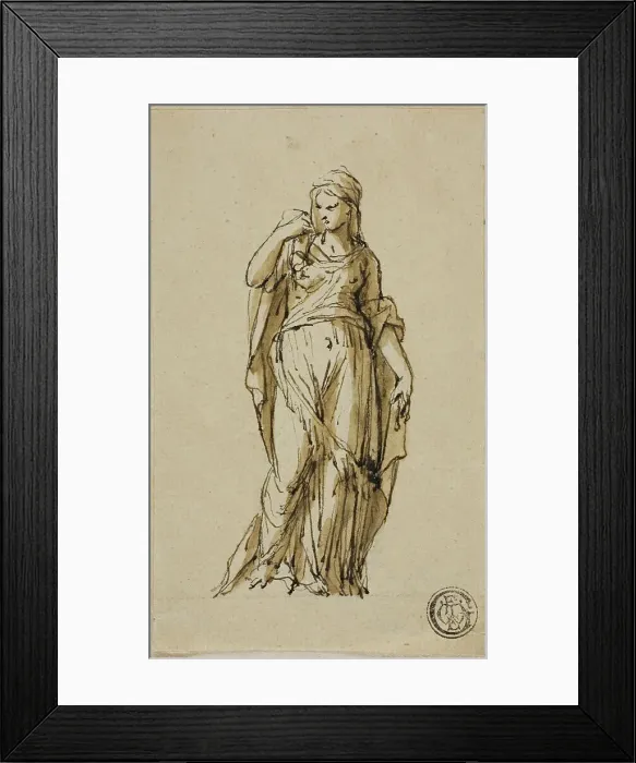 Framed Print : Standing Female Figure Turning to the Left, n.d. Creators: John Michael Rysbrack, Sir James Thornhill Framed Print : Standing Female Figure Turning to the Left, n.d. Creators: John Michael Rysbrack, Sir James Thornhill