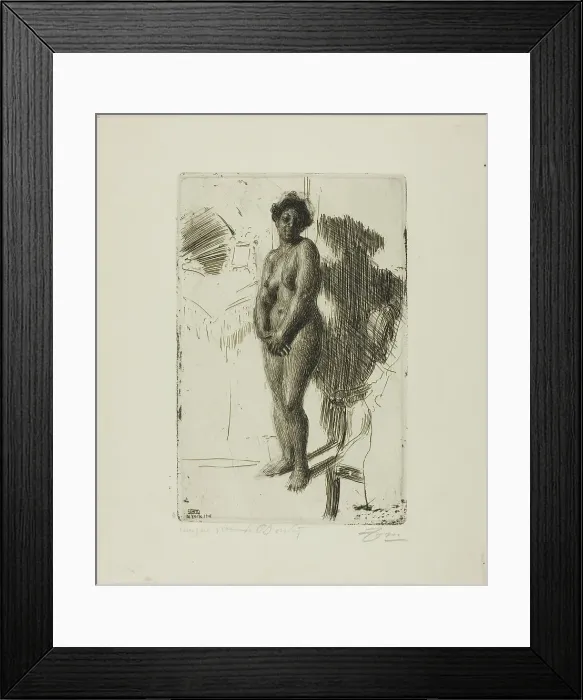 Framed Print : Standing Negress, 1901. Creator: Anders Leonard Zorn Framed Print : Standing Negress, 1901. Creator: Anders Leonard Zorn