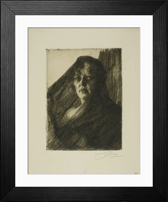 Framed Print : Gerda Lundequist, 1909. Creator: Anders Leonard Zorn Framed Print : Gerda Lundequist, 1909. Creator: Anders Leonard Zorn