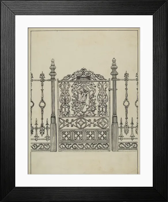 Framed Print : Cast Iron Gate, c. 1936. Creator: Lucien Verbeke Framed Print : Cast Iron Gate, c. 1936. Creator: Lucien Verbeke