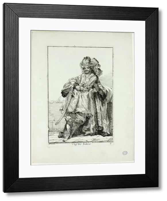 Framed Print : Chef des Indiens, plate eight from Caravanne du Sultan à la Mecque, 1748. Creator: Joseph-Marie Vien the Elder Framed Print : Chef des Indiens, plate eight from Caravanne du Sultan à la Mecque, 1748. Creator: Joseph-Marie Vien the Elder