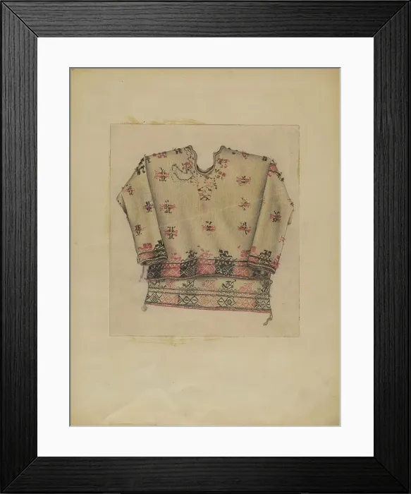 Framed Print : Embroidered Woman's Dress, 1935 / 1942. Creator: Michael Trekur Framed Print : Embroidered Woman's Dress, 1935 / 1942. Creator: Michael Trekur