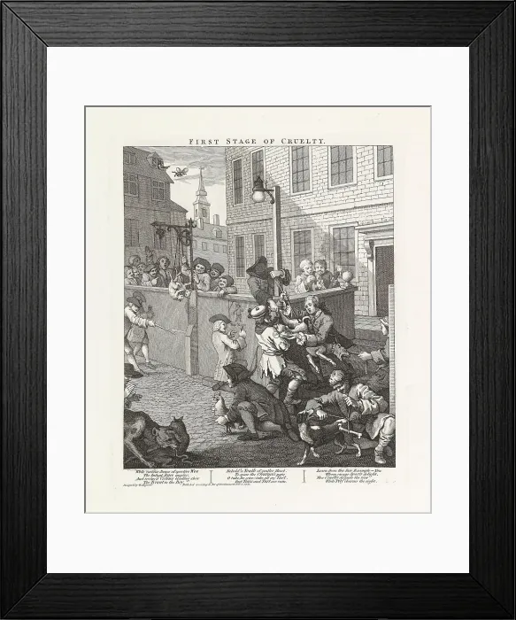 Framed Print : First stage of cruelty. Series The four stages of cruelty, 1751. Creator: Hogarth, William (1697-1764). First stage of cruelty. Series The four stages of cruelty, 1751. Creator: Hogarth, William (1697-1764) Framed Print : First stage of cruelty. Series The four stages of cruelty, 1751. Creator: Hogarth, William (1697-1764). First stage of cruelty. Series The four stages of cruelty, 1751. Creator: Hogarth, William (1697-1764)