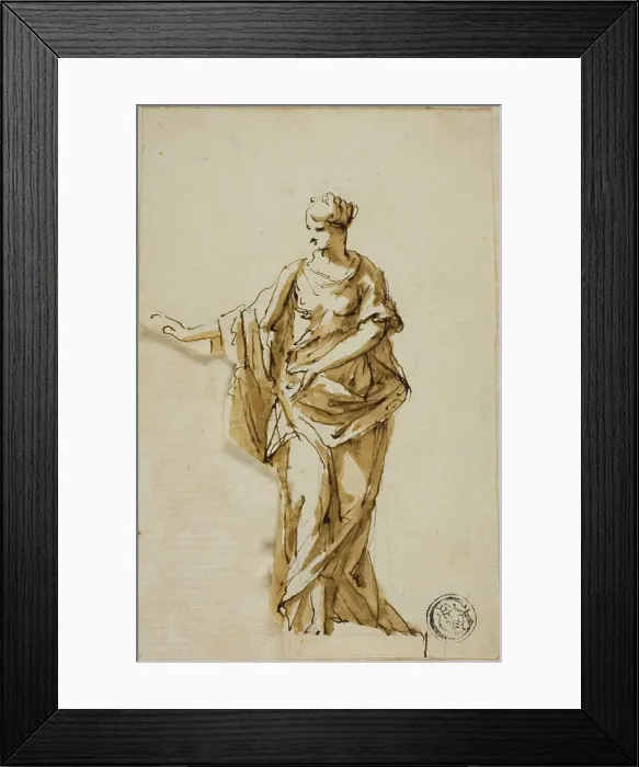 Framed Print : Standing Female Figure with Right Arm Raised, n.d. Creators: John Michael Rysbrack, Sir James Thornhill Framed Print : Standing Female Figure with Right Arm Raised, n.d. Creators: John Michael Rysbrack, Sir James Thornhill