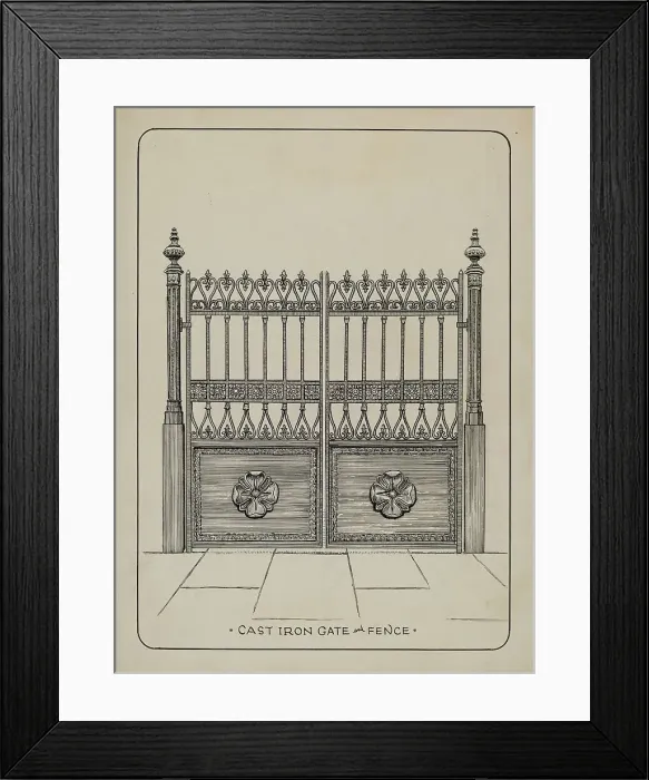 Framed Print : Cast Iron Gate, c. 1936. Creator: Lucien Verbeke Framed Print : Cast Iron Gate, c. 1936. Creator: Lucien Verbeke