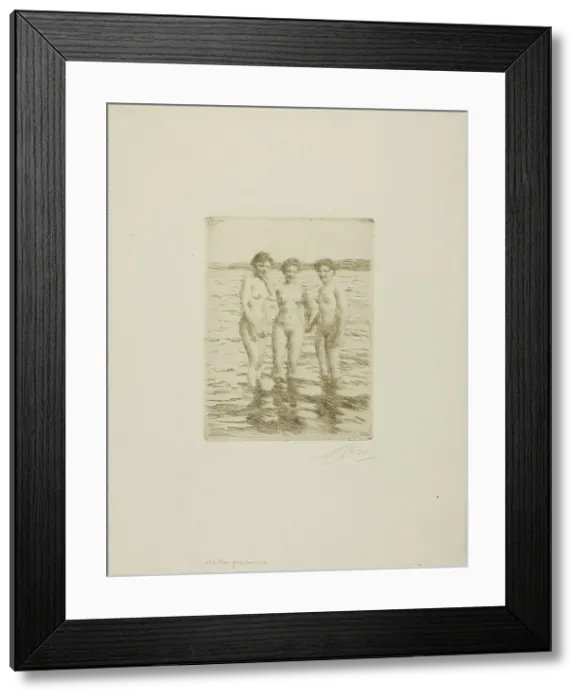 Framed Print : The Three Graces, 1910. Creator: Anders Leonard Zorn Framed Print : The Three Graces, 1910. Creator: Anders Leonard Zorn
