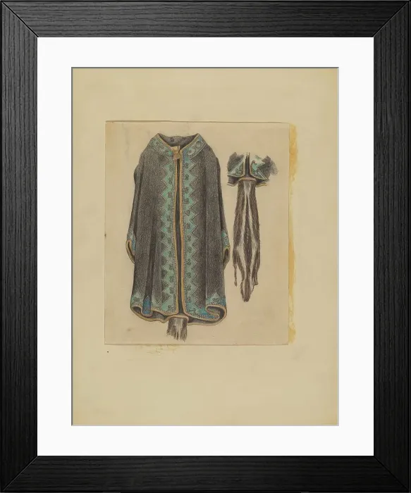 Framed Print : Black Cotton Coat, c. 1935. Creator: Michael Trekur Framed Print : Black Cotton Coat, c. 1935. Creator: Michael Trekur