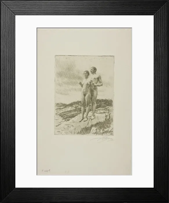 Framed Print : The Two, 1916. Creator: Anders Leonard Zorn Framed Print : The Two, 1916. Creator: Anders Leonard Zorn