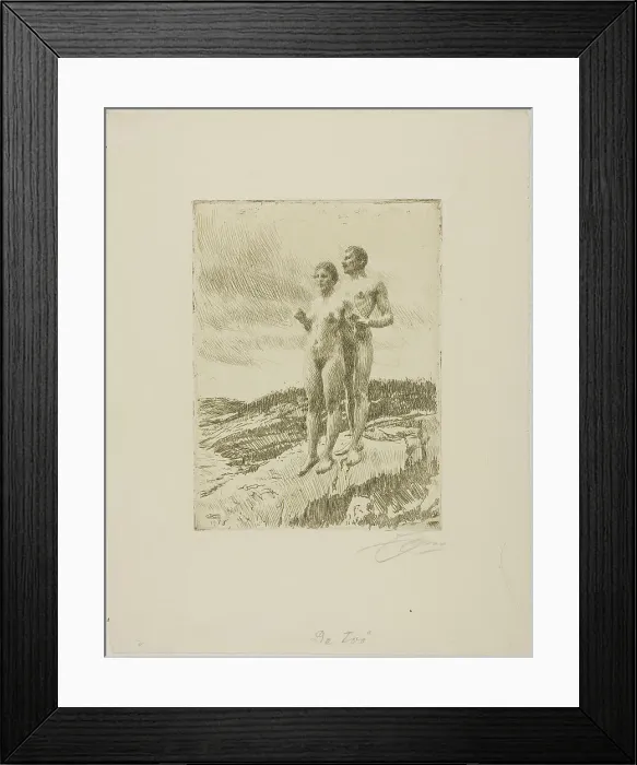 Framed Print : The Two, 1916. Creator: Anders Leonard Zorn Framed Print : The Two, 1916. Creator: Anders Leonard Zorn