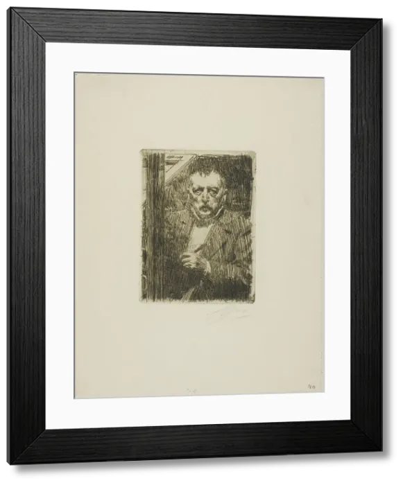 Framed Print : Self-Portrait 1911, 1911. Creator: Anders Leonard Zorn Framed Print : Self-Portrait 1911, 1911. Creator: Anders Leonard Zorn