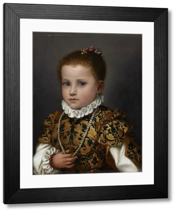 Framed Print : Portrait of a little girl from the Redetti family, 1570-1572. Creator: Moroni, Giovan Battista (1520 / 25-1578) Framed Print : Portrait of a little girl from the Redetti family, 1570-1572. Creator: Moroni, Giovan Battista (1520 / 25-1578)