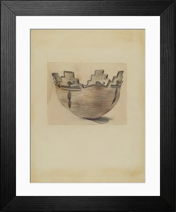 Framed Print : Ceremonial Bowl, 1935. Creator: Michael Trekur Framed Print : Ceremonial Bowl, 1935. Creator: Michael Trekur