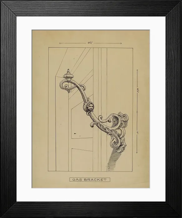 Framed Print : Cast Iron Lighting Brackets, c. 1936. Creator: Lucien Verbeke Framed Print : Cast Iron Lighting Brackets, c. 1936. Creator: Lucien Verbeke