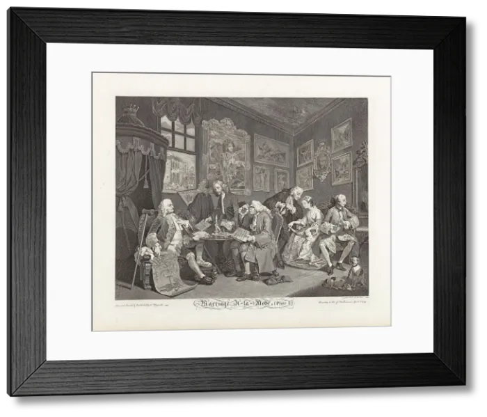 Framed Print : Marriage a la Mode. Plate I: The Marriage Settlement, 1745. Creator: Hogarth, William (1697-1764) Framed Print : Marriage a la Mode. Plate I: The Marriage Settlement, 1745. Creator: Hogarth, William (1697-1764)