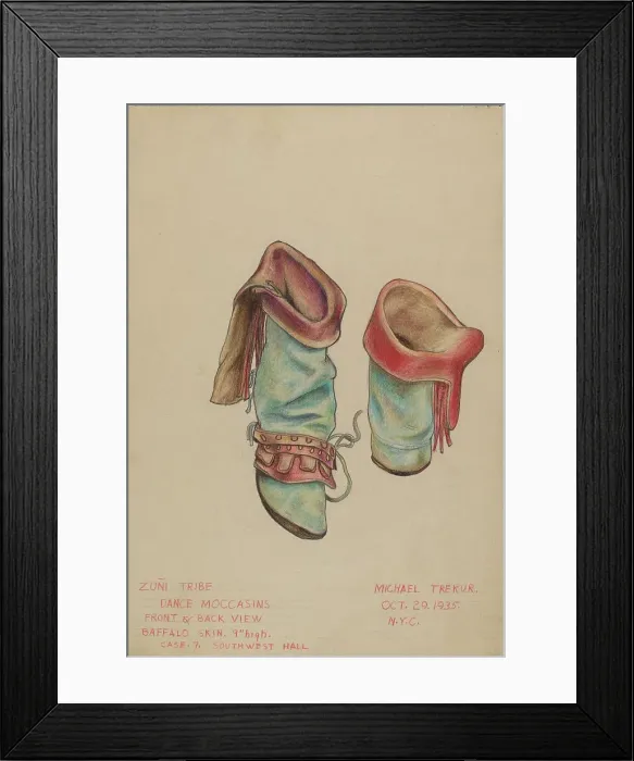 Framed Print : Dance Moccasins, 1935. Creator: Michael Trekur Framed Print : Dance Moccasins, 1935. Creator: Michael Trekur