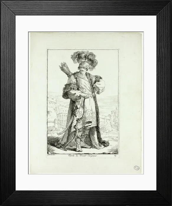 Framed Print : Garde du Grand Seigneur, plate thirteen from Caravanne du Sultan à la Mecque, 1748. Creator: Joseph-Marie Vien the Elder Framed Print : Garde du Grand Seigneur, plate thirteen from Caravanne du Sultan à la Mecque, 1748. Creator: Joseph-Marie Vien the Elder