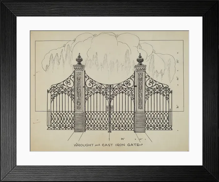 Framed Print : Iron Gates, c. 1936. Creator: Lucien Verbeke Framed Print : Iron Gates, c. 1936. Creator: Lucien Verbeke
