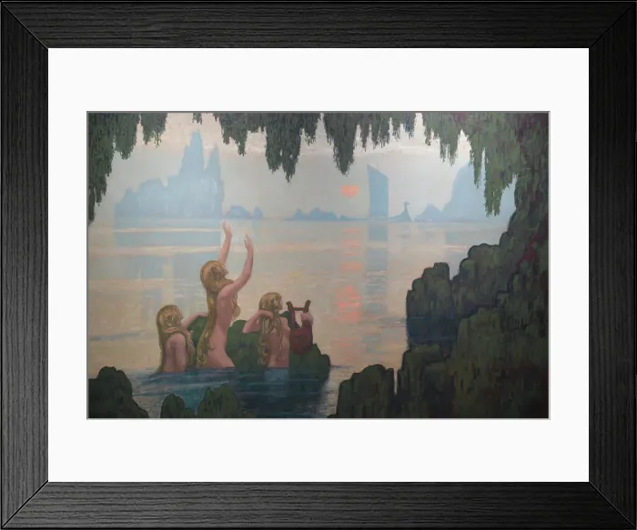Framed Print : Chants sur l'eau, 1912. Creator: Auburtin, Jean Francis (1866-1930) Framed Print : Chants sur l'eau, 1912. Creator: Auburtin, Jean Francis (1866-1930)