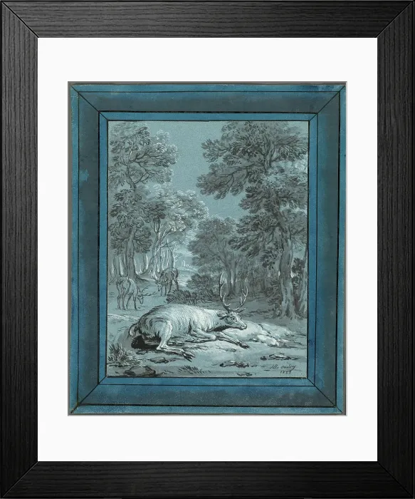 Framed Print : The Sick Stag, 1733. Creator: Jean-Baptiste Oudry Framed Print : The Sick Stag, 1733. Creator: Jean-Baptiste Oudry