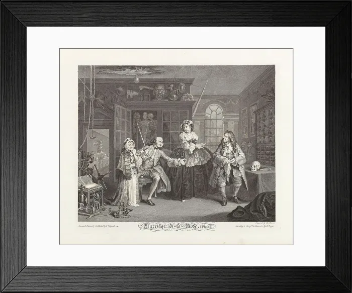 Framed Print : Marriage a la Mode. Plate III: The Inspection, 1745. Creator: Hogarth, William (1697-1764) Framed Print : Marriage a la Mode. Plate III: The Inspection, 1745. Creator: Hogarth, William (1697-1764)