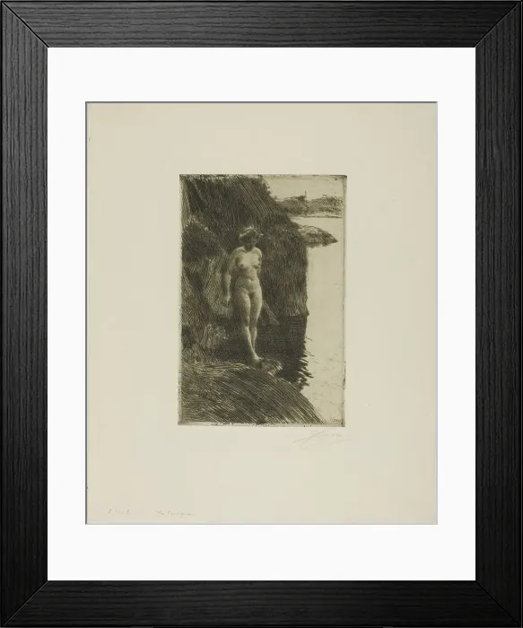 Framed Print : Precipice, 1909. Creator: Anders Leonard Zorn