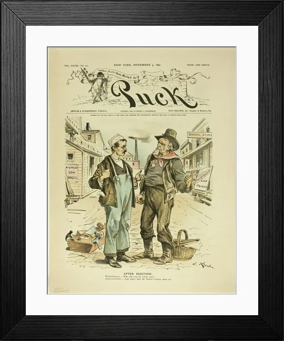 Framed Print : After Election, from Puck, published November 5, 1890. Creator: Joseph Keppler Framed Print : After Election, from Puck, published November 5, 1890. Creator: Joseph Keppler