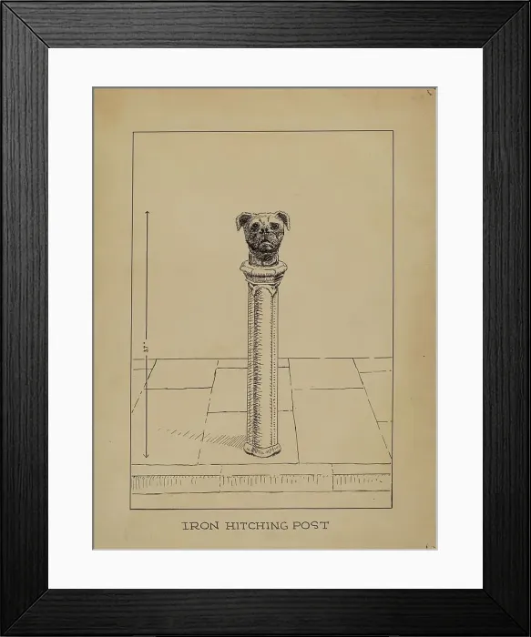 Framed Print : Cast Iron Hitching Post, 1935 / 1942. Creator: Lucien Verbeke Framed Print : Cast Iron Hitching Post, 1935 / 1942. Creator: Lucien Verbeke