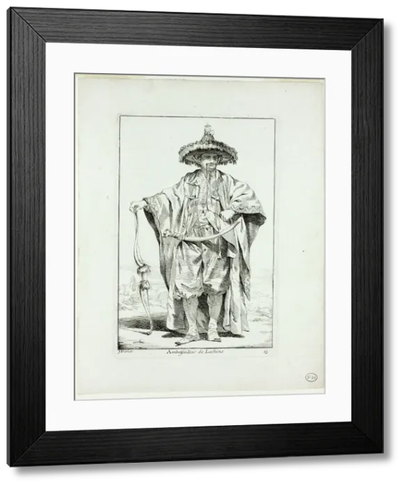 Framed Print : Ambassadeur de la Chine, plate fifteen from Caravanne du Sultan à la Mecque, 1748. Creator: Joseph-Marie Vien the Elder Framed Print : Ambassadeur de la Chine, plate fifteen from Caravanne du Sultan à la Mecque, 1748. Creator: Joseph-Marie Vien the Elder