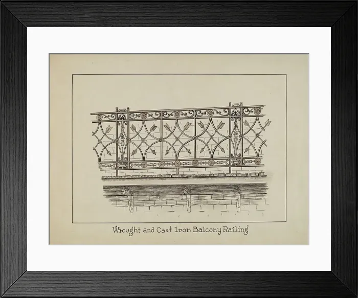 Framed Print : Balcony Railing, c. 1936. Creator: Lucien Verbeke Framed Print : Balcony Railing, c. 1936. Creator: Lucien Verbeke